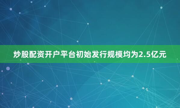 炒股配资开户平台初始发行规模均为2.5亿元
