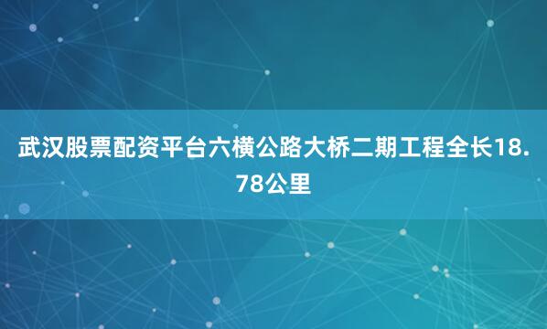 武汉股票配资平台六横公路大桥二期工程全长18.78公里